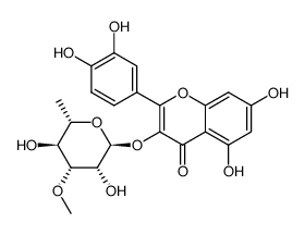quercetin 3-O-(3-O-methyl-α-L-rhamnopyranoside) Structure
