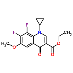 1-环丙基-6-甲氧基-7,8-二氟-4-氧代-1,4-二氢-3-喹啉羧酸乙酯结构式
