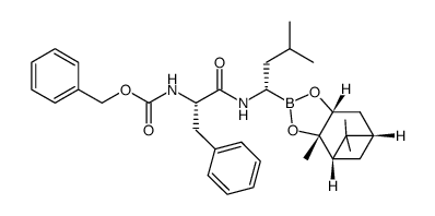 benzyl ((S)-1-(((S)-3-methyl-1-((3aS,4S,6S,7aR)-3a,5,5-trimethylhexahydro-4,6-methanobenzo[d][1,3,2]dioxaborol-2-yl)butyl)amino)-1-oxo-3-phenylpropan-2-yl)carbamate Structure