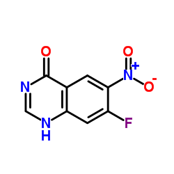 7-氟-6-硝基-4-羟基喹唑啉结构式