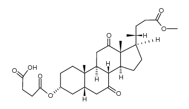 3α-(3-carboxy-propionyloxy)-7,12-dioxo-5β-cholanoic acid-(24)-methyl ester结构式