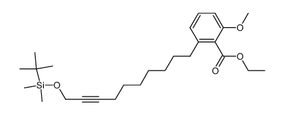 ethyl 6-(10-t-butyldimethylsiloxy-8-decynyl)-2-methoxybenzoate结构式