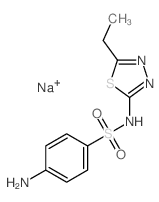 Sulfanilamide, N1-(5-ethyl-1,3,4-thiadiazol-2-yl)-, monosodium salt Structure