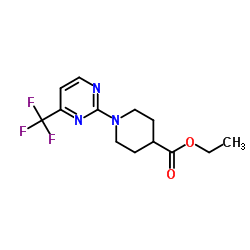1-(4-(三氟甲基)嘧啶-2-基)哌啶-4-羧酸乙酯结构式