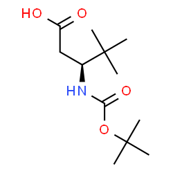 (S)-3-((叔丁氧基羰基)氨基)-4,4-二甲基戊酸结构式