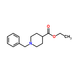 1-苄基-4-哌啶甲酸乙酯结构式