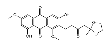 1-ethoxy-3,8-dihydroxy-6-methoxy-2-[4-(2-methyl[1,3]dioxolan-2-yl)-3-oxobutyl]-9,10-anthraquinone Structure