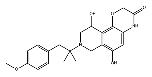 2H-Pyrido[3,4-h]-1,4-benzoxazin-3(4H)-one, 7,8,9,10-tetrahydro-6,10-dihydroxy-8-[2-(4-methoxyphenyl)-1,1-dimethylethyl]- Structure