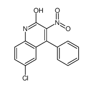 6-chloro-3-nitro-4-phenyl-1H-quinolin-2-one结构式