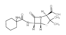 4-Thia-1-azabicyclo[3.2.0]heptane-2-carboxylicacid, 6-[[(1-aminocyclohexyl)carbonyl]amino]-3,3-dimethyl-7-oxo-, (2S,5R,6R)- Structure