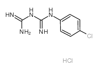 Imidodicarbonimidicdiamide, N-(4-chlorophenyl)-, hydrochloride (1:1) Structure
