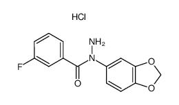 4-methoxy-benzoic acid N-benzo[1,3]dioxol-5-yl-hydrazide, hydrochloride Structure