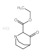 1-Azabicyclo[2.2.2]octane-2-carboxylic acid, 3-oxo-, ethyl ester, hydrochloride Structure