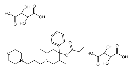 (2S,3S)-2,3-dihydroxybutanedioic acid,[2,5-dimethyl-1-(3-morpholin-4-ylpropyl)-4-phenylpiperidin-4-yl] propanoate Structure