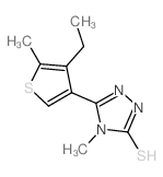 5-(4-乙基-5-甲基噻吩-3-基)-4-甲基-4H-1,2,4-噻唑-3-硫醇结构式