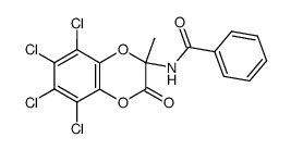 3-benzoylamino-5,6,7,8-tetrachloro-3-methyl-benzo[1,4]dioxin-2-one结构式