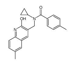 Benzamide, N-cyclopropyl-N-[(1,2-dihydro-6-methyl-2-oxo-3-quinolinyl)methyl]-4-methyl- (9CI)结构式