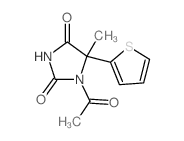 1-acetyl-5-methyl-5-thiophen-2-yl-imidazolidine-2,4-dione结构式