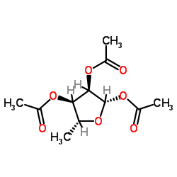 1,2,3-三乙酰氧基-5-脱氧-D-核糖结构式