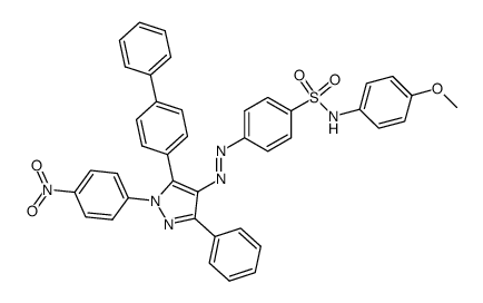 4-[5-biphenyl-4-yl-1-(4-nitro-phenyl)-3-phenyl-1H-pyrazol-4-ylazo]-N-(4-methoxy-phenyl)-benzenesulfonamide结构式
