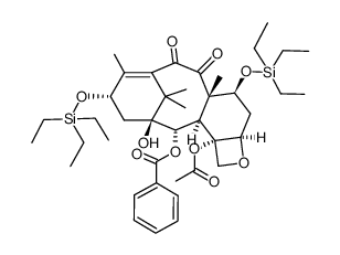 7,13-双-O-(三乙基甲硅烷基)-10-去乙酰基-10-氧代浆果赤霉素III结构式