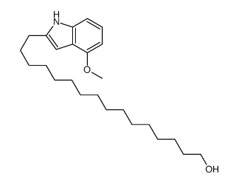 16-(4-methoxy-1H-indol-2-yl)hexadecan-1-ol结构式