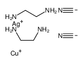 bis(ethane-1,2-diamine-N,N')copper(1+) bis(cyano-C)argentate(1-) Structure