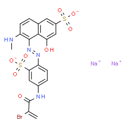 disodium 5-[[4-[(2-bromo-1-oxoallyl)amino]-2-sulphonatophenyl]azo]-4-hydroxy-6-(methylamino)naphthalene-2-sulphonate picture