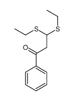3,3-bis(ethylsulfanyl)-1-phenylpropan-1-one结构式