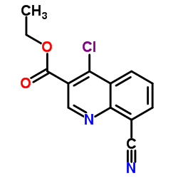 4-氯-8-氰基喹啉-3-甲酸乙酯结构式