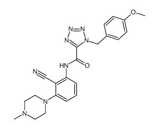 N-(2-cyano-3-(4-methylpiperazin-1-yl)phenyl)-1-(4-methoxybenzyl)-1H-tetrazole-5-carboxamide结构式