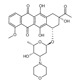 3'-(4-morpholinyl)-3'-deaminodaunorubicin结构式