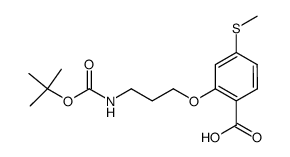 2-(3-tert-butoxycarbonylaminopropoxy)-4-(methylthio)-benzoic acid结构式