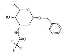 benzyl 2,3,6-trideoxy-3-trifluoroacetamido-α-L-lyxo-hexopyranoside结构式