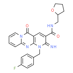 1-(4-fluorobenzyl)-2-imino-5-oxo-N-(tetrahydro-2-furanylmethyl)-1,5-dihydro-2H-dipyrido[1,2-a:2,3-d]pyrimidine-3-carboxamide Structure