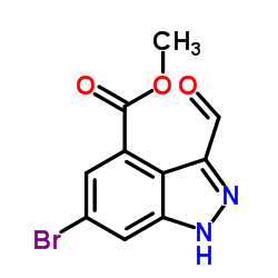 6-溴-3-甲酰基-4-吲唑羧酸甲酯结构式