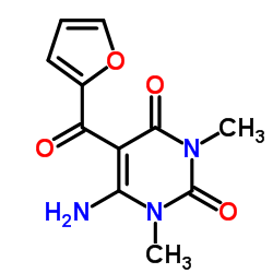 6-Amino-5-(2-furoyl)-1,3-dimethyl-2,4(1H,3H)-pyrimidinedione Structure