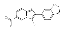 2-苯并[1,3]二氧代-5-基-3-溴-6-硝基咪唑并[1,2-a]吡啶结构式