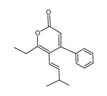 (E)-6-ethyl-5-(3-methylbut-1-enyl)-4-phenyl-2H-pyran-2-one结构式