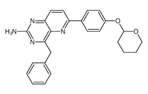 4-benzyl-6-(4-(tetrahydro-2H-pyran-2-yloxy)phenyl)pyrido[3,2-d]pyrimidin-2-ylamine Structure