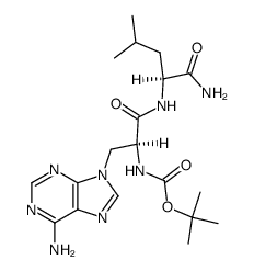 N-Boc-L-β-(adeninyl-N9)-α-alanyl-L-leucine amide结构式