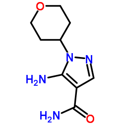 5-氨基-1-(四氢-2H-吡喃-4-基)-1H-吡唑-4-甲酰胺结构式