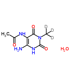 5-Acetylamino-6-amino-3-methyluracil-d3 Hydrate Structure