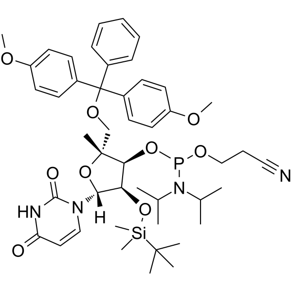 DMTr-4'-Me-U-CED-TBDMS phosphoramidite结构式