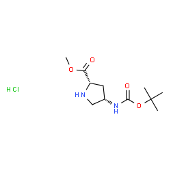 ((2S,4S)-4-((叔丁氧基羰基)氨基)吡咯烷-2-甲酸甲酯盐酸盐结构式