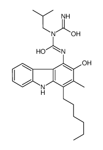 1-carbamoyl-3-(1-hexyl-3-hydroxy-2-methyl-9H-carbazol-4-yl)-1-(2-methylpropyl)urea Structure