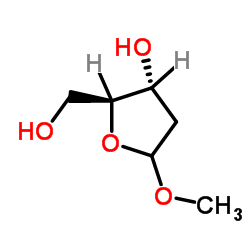 Methyl 2-deoxy-L-erythro-pentofuranoside Structure