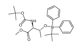 N-(tert-Butoxycarbonyl)-O-(tert-butyldiphenylsilyl)-L-threonine methyl ester结构式