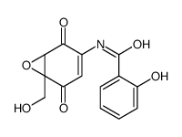 Benzamide, 2-hydroxy-N-(6-(hydroxymethyl)-2,5-dioxo-7-oxabicyclo(4.1.0 )hept-3-en-3-yl)-, (1S)- picture