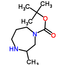 3-甲基-1,4-二氮杂环庚烷-1-甲酰基叔丁酯结构式